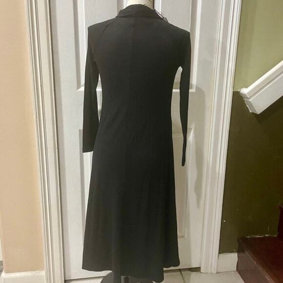 TALBOTS MAXI DRESS  FIT AND FLARE SIZE XS WOOL BLEND BLACK SOPHISTICATED CHIC - Picture 3 of 16